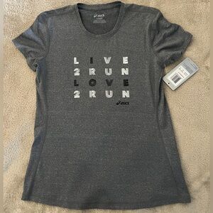 NWT ASICS Women's Charcoal Tee